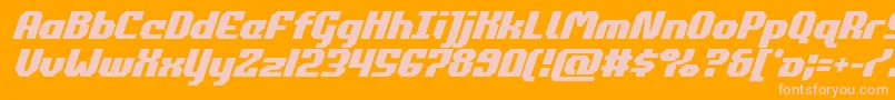 commonwealthital-Schriftart – Rosa Schriften auf orangefarbenem Hintergrund