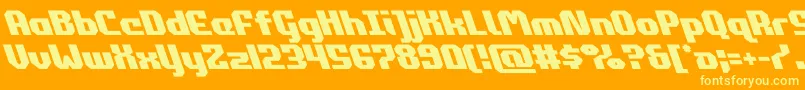 commonwealthleft-fontti – keltaiset fontit oranssilla taustalla