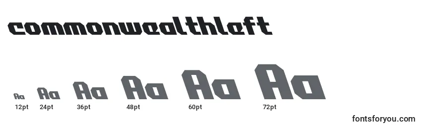 Commonwealthleft Font Sizes
