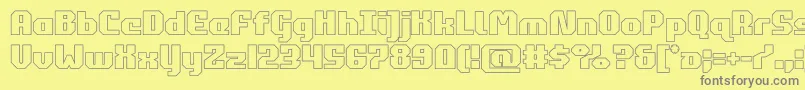 Fonte commonwealthout – fontes cinzas em um fundo amarelo