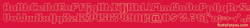 フォントcommonwealthout – 黄色の文字、赤い背景