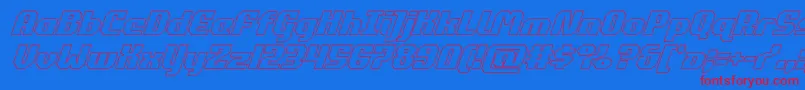 commonwealthoutital Font – Red Fonts on Blue Background