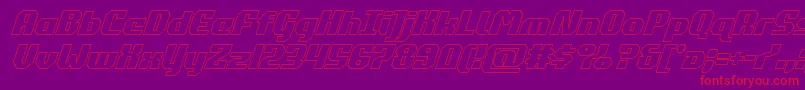 commonwealthoutital Font – Red Fonts on Purple Background