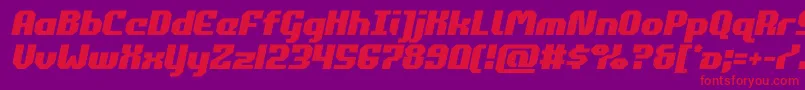 commonwealthsemital-Schriftart – Rote Schriften auf violettem Hintergrund