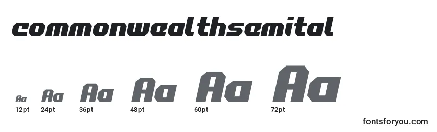 Commonwealthsemital Font Sizes