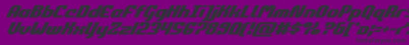 commonwealthsuperital-fontti – mustat fontit violetilla taustalla