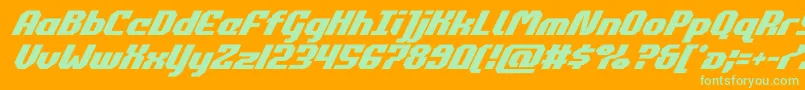 commonwealthsuperital Font – Green Fonts on Orange Background