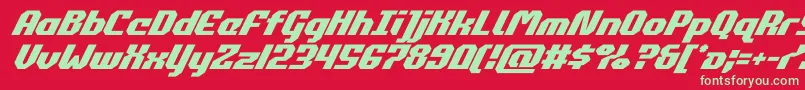 commonwealthsuperital Font – Green Fonts on Red Background