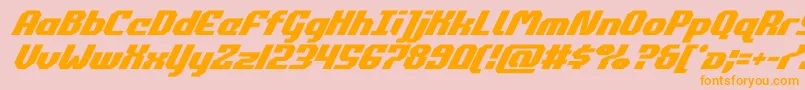 commonwealthsuperital Font – Orange Fonts on Pink Background