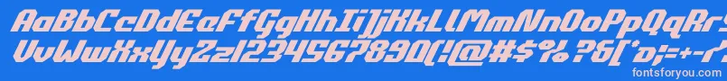 commonwealthsuperital Font – Pink Fonts on Blue Background