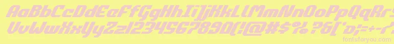 commonwealthsuperital-fontti – vaaleanpunaiset fontit keltaisella taustalla