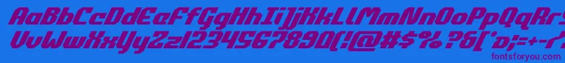 commonwealthsuperital Font – Purple Fonts on Blue Background