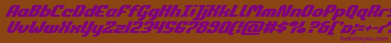 commonwealthsuperital Font – Purple Fonts on Brown Background