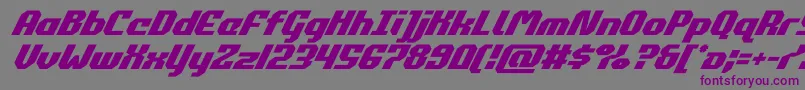 フォントcommonwealthsuperital – 紫色のフォント、灰色の背景