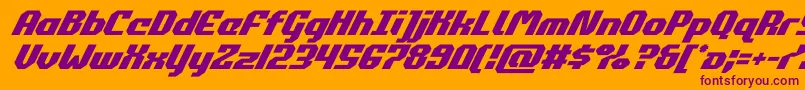 commonwealthsuperital Font – Purple Fonts on Orange Background