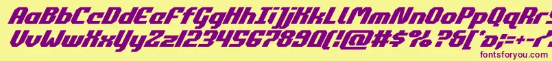 commonwealthsuperital Font – Purple Fonts on Yellow Background