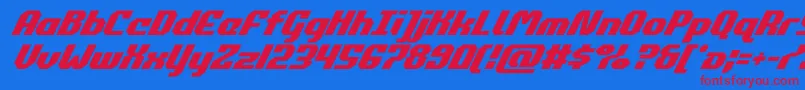 commonwealthsuperital Font – Red Fonts on Blue Background