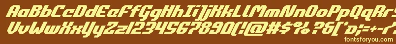 commonwealthsuperital-fontti – keltaiset fontit ruskealla taustalla