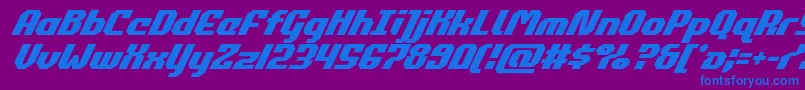 commonwealthsuperital Font – Blue Fonts on Purple Background