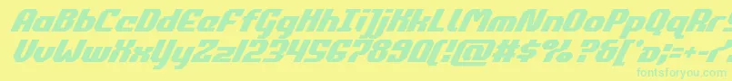 commonwealthsuperital Font – Green Fonts on Yellow Background