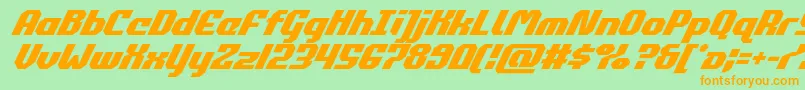 commonwealthsuperital Font – Orange Fonts on Green Background