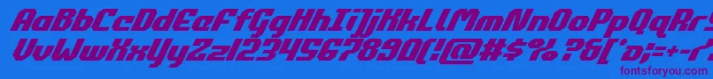 commonwealthsuperital Font – Purple Fonts on Blue Background