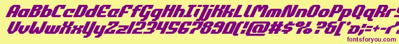 commonwealthsuperital Font – Purple Fonts on Yellow Background