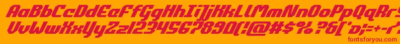 Czcionka commonwealthsuperital – czerwone czcionki na pomarańczowym tle