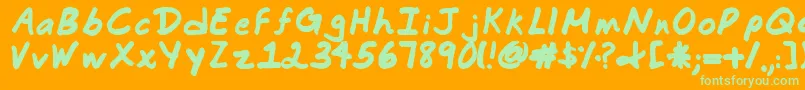Commotion Business Font – Green Fonts on Orange Background