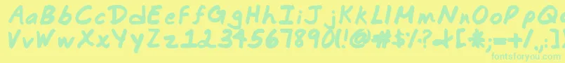Commotion Business Font – Green Fonts on Yellow Background