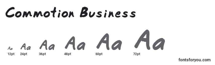 Commotion Business Font Sizes