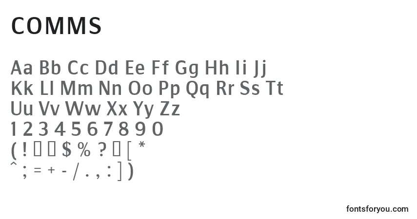 Шрифт COMMS    (123889) – алфавит, цифры, специальные символы