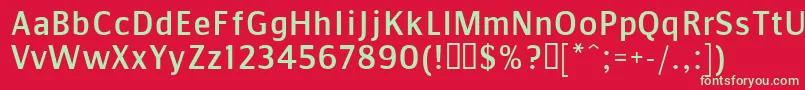 フォントCOMMS    – 赤い背景に緑の文字