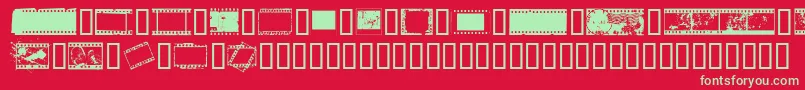 NegativefilmRegular Font – Green Fonts on Red Background