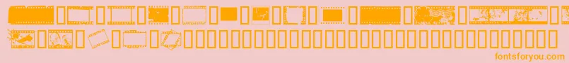 NegativefilmRegular Font – Orange Fonts on Pink Background