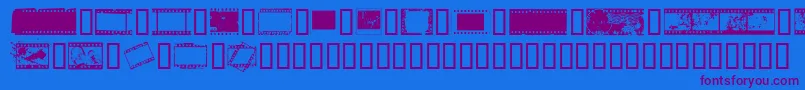 NegativefilmRegular-Schriftart – Violette Schriften auf blauem Hintergrund