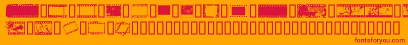 NegativefilmRegular Font – Red Fonts on Orange Background