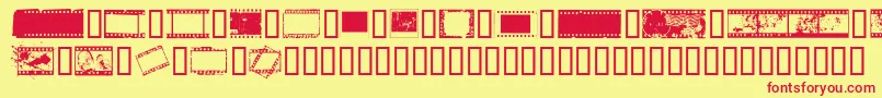 NegativefilmRegular Font – Red Fonts on Yellow Background