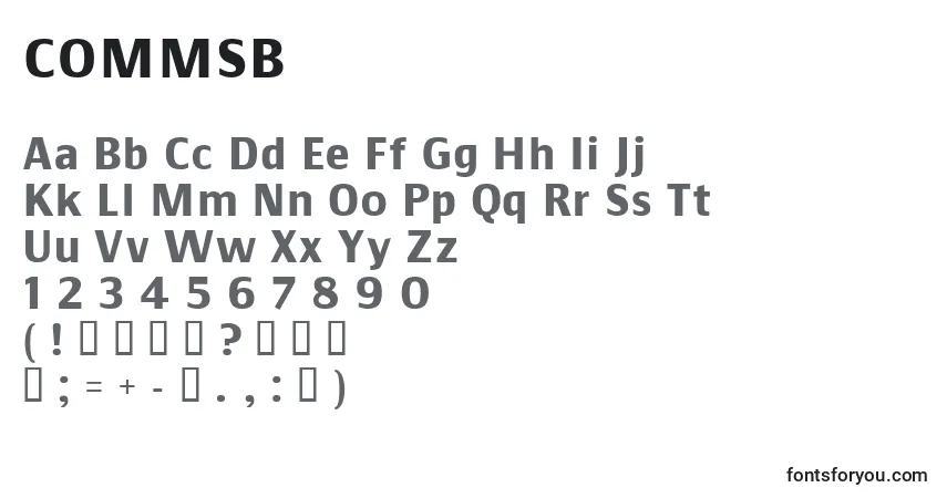 A fonte COMMSB   (123890) – alfabeto, números, caracteres especiais