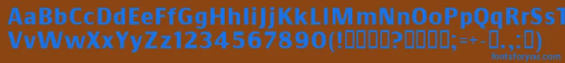 フォントCOMMSB   – 茶色の背景に青い文字