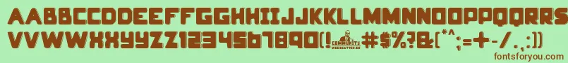 community Font – Brown Fonts on Green Background