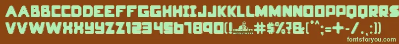 community Font – Green Fonts on Brown Background