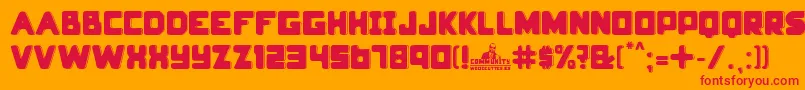 community Font – Red Fonts on Orange Background