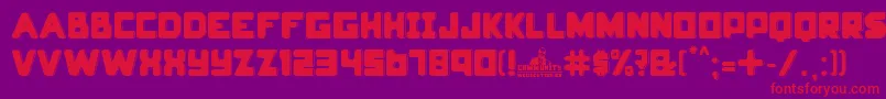 community Font – Red Fonts on Purple Background