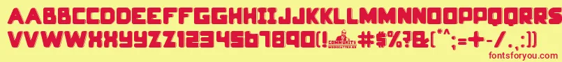 community Font – Red Fonts on Yellow Background