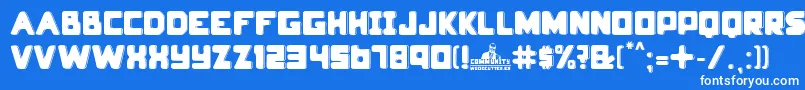 community Font – White Fonts on Blue Background