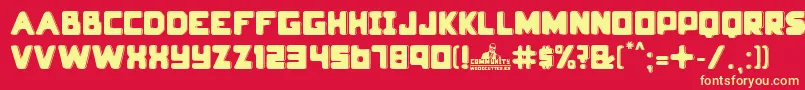 community Font – Yellow Fonts on Red Background