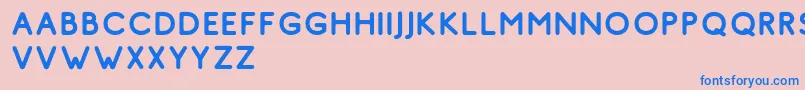 フォントComodo Regular Free – ピンクの背景に青い文字