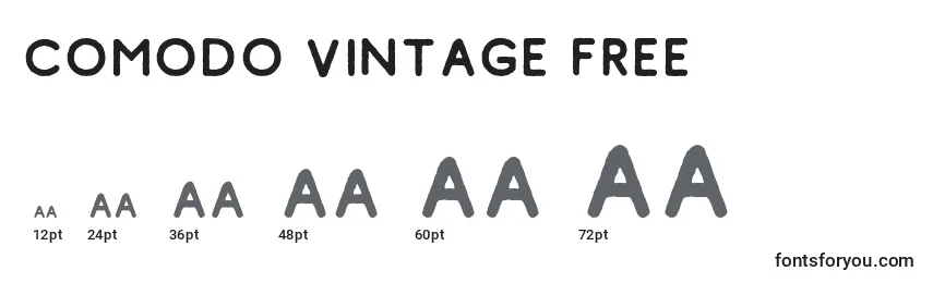 Размеры шрифта Comodo Vintage Free