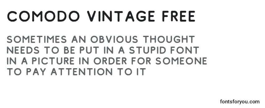Przegląd czcionki Comodo Vintage Free (123895)